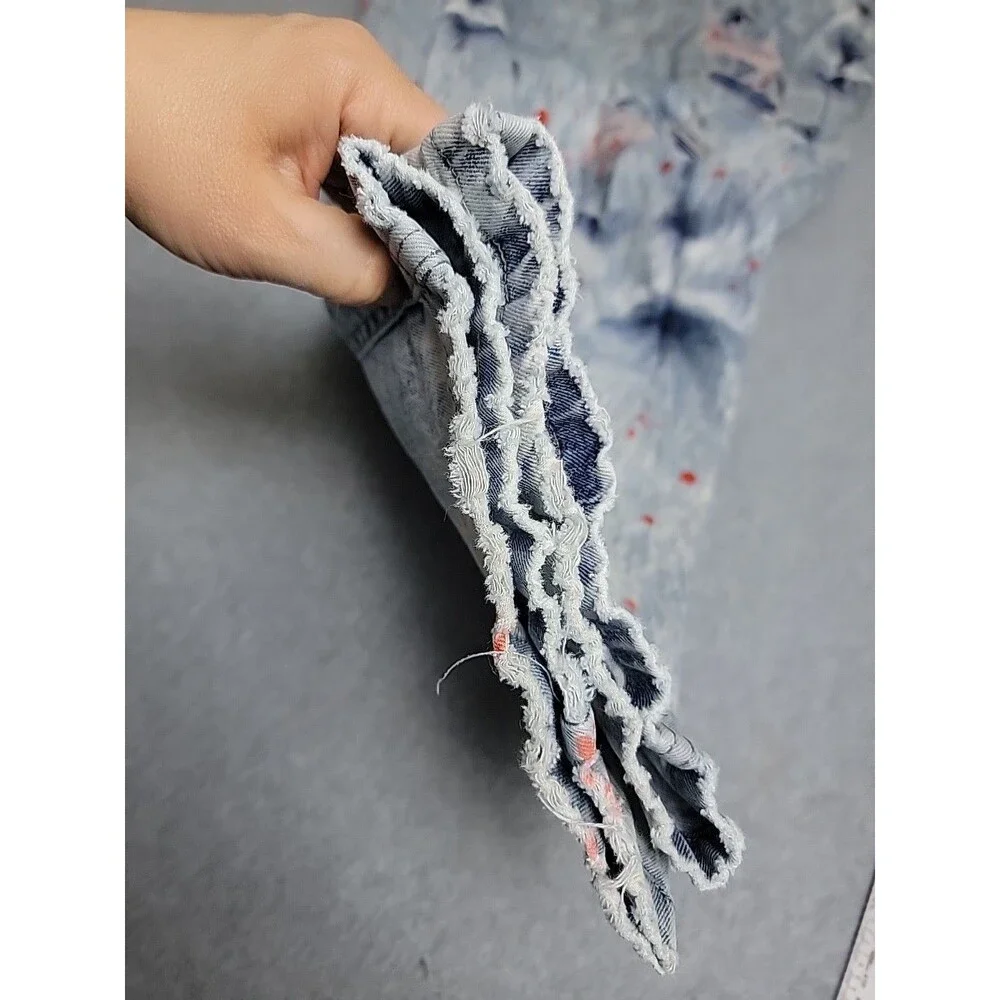 Another Hype Piece AHP Jeans Mens 44‎ 46x33 Blue Paint Stretch Distressed Y2K